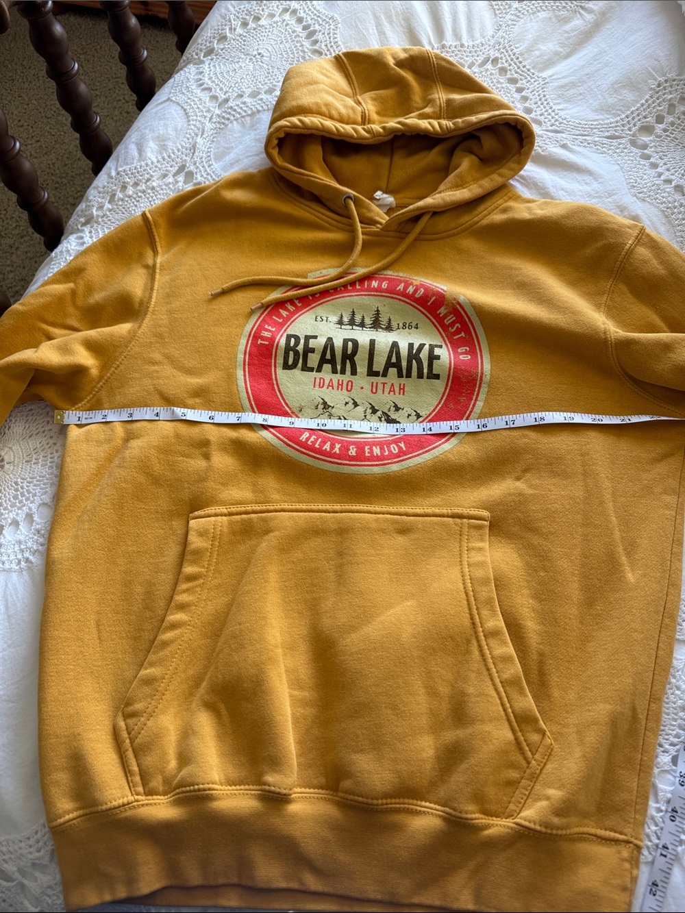 Bear Lake Mustard Cowl-Neck Sweatshirt Hoodie - Unbranded